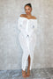 Melody Off Shoulder Mesh Dress Dresses EDGE Small White